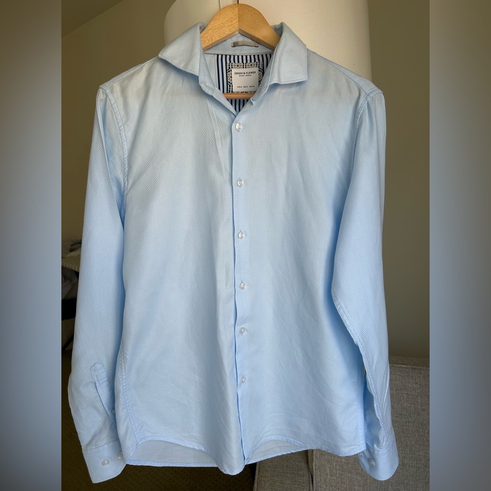Denim & Flower Sky Blue Dress Shirt
